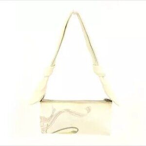 Salvatore Ferragamo Shoulder bag White Brown Canvas Woman Authentic